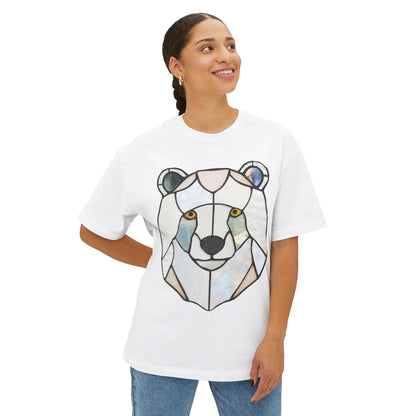 Stained Glass Polar Bear Oversized Tee Shirt