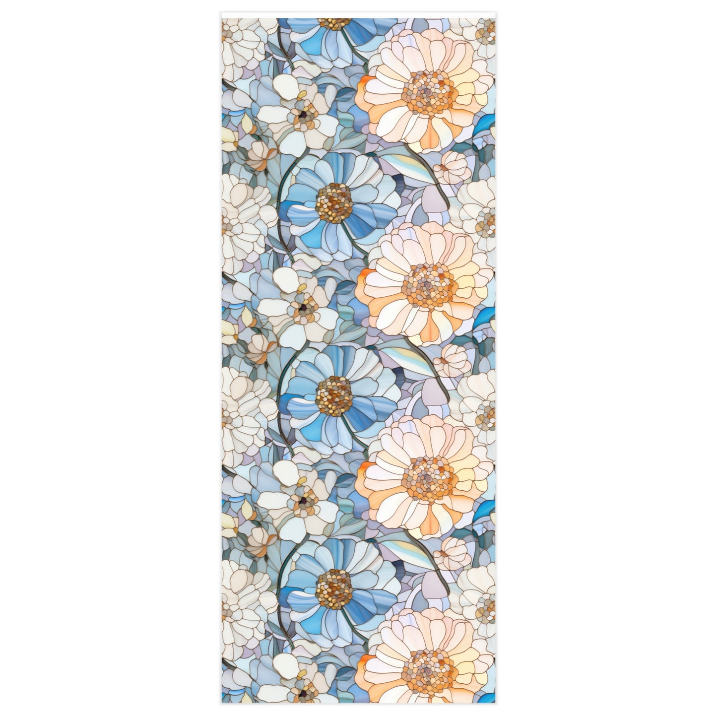 Stained Glass Flowers Wrapping Paper