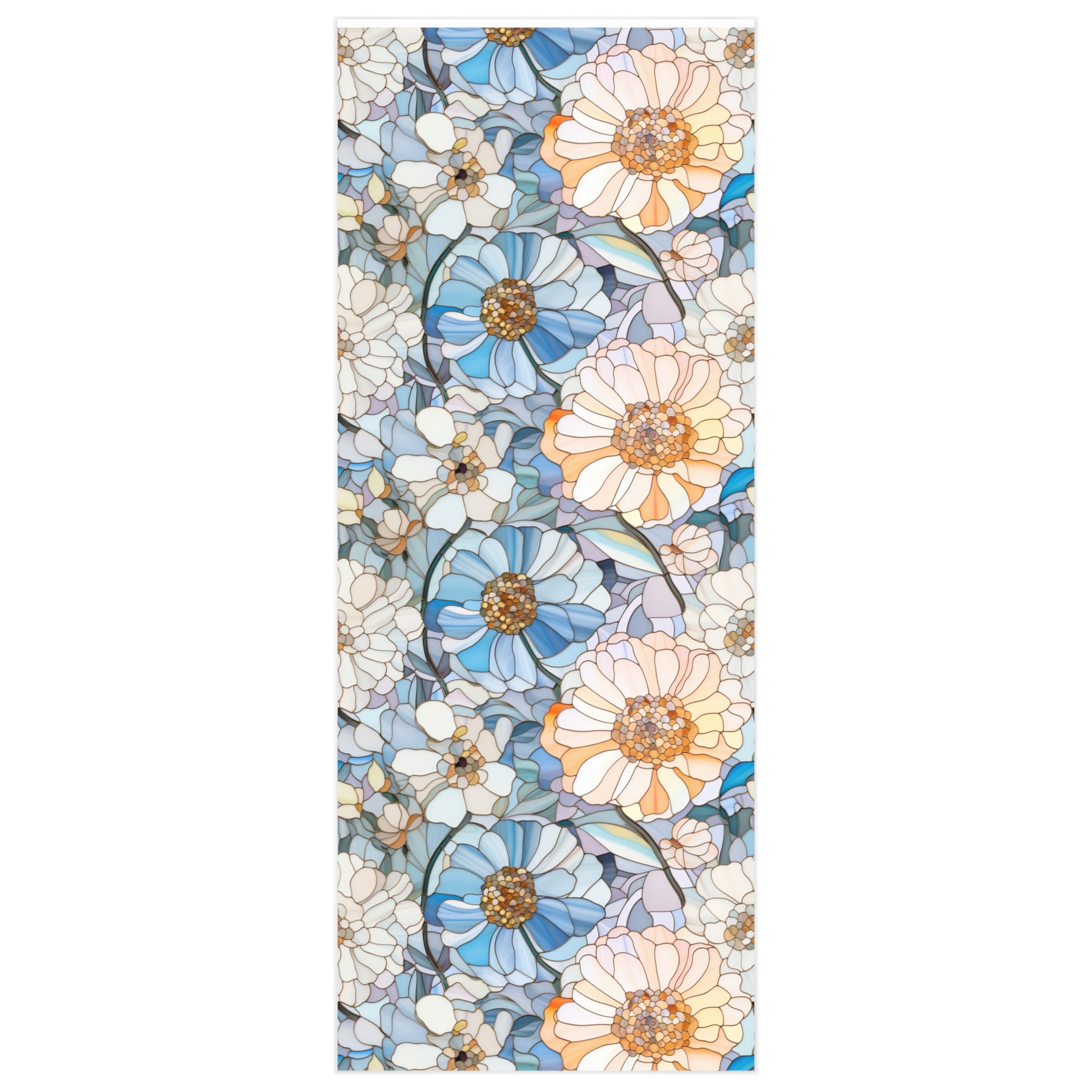 A picture of the Stained Glass Flowers Wrapping Paper from GlassyRock Arts. 