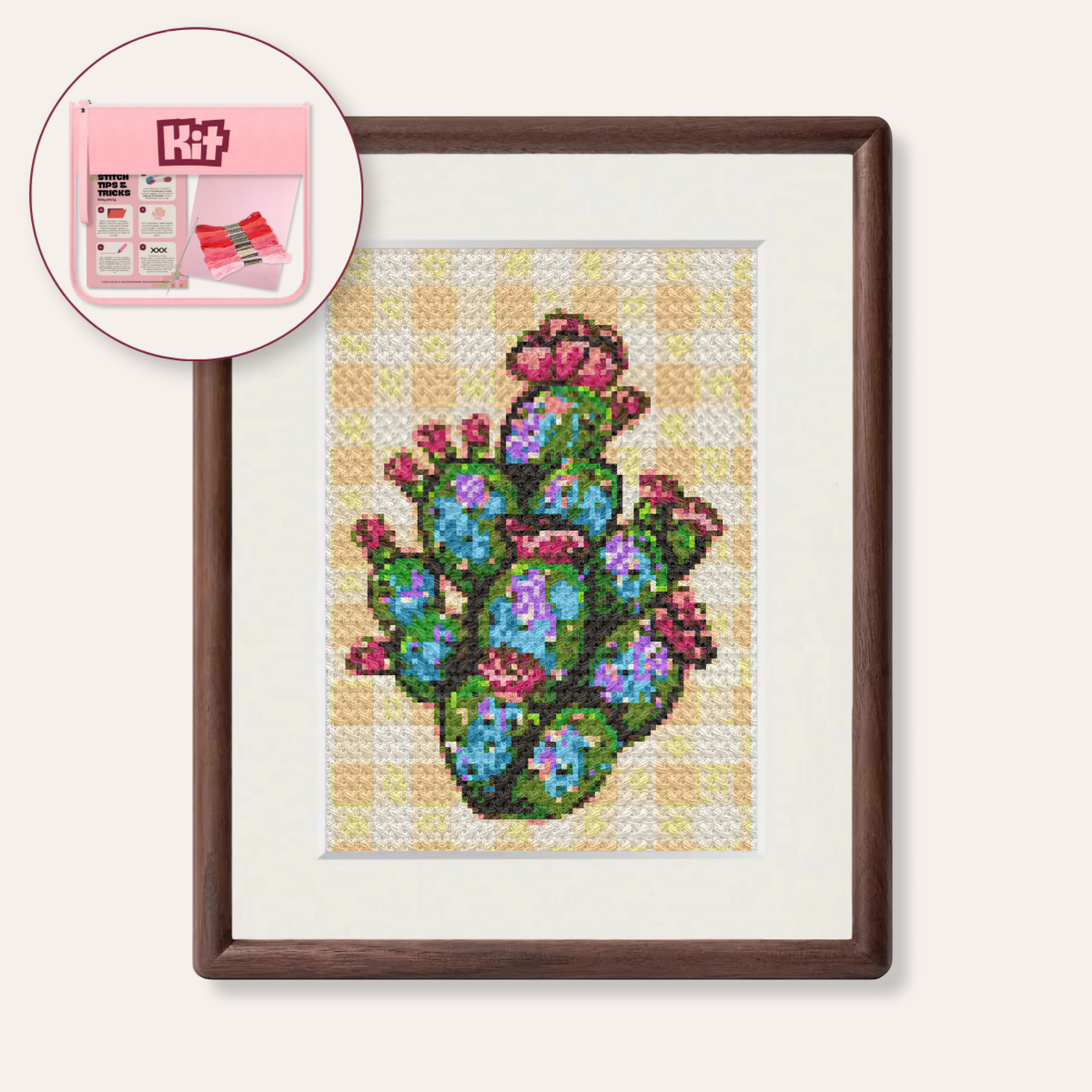 Prickly Pear Cactus Counted Cross Stitch Kit
