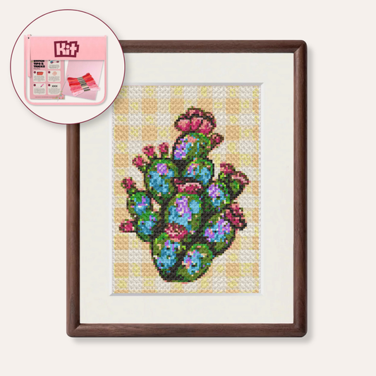 Prickly Pear Cactus Counted Cross Stitch Kit