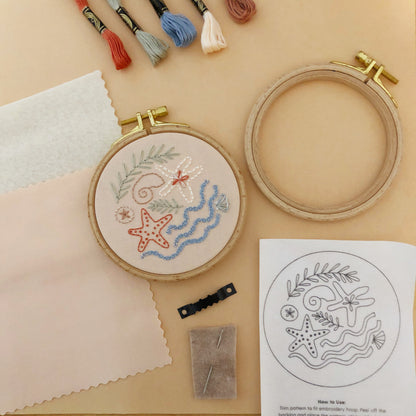 Seaside Treasures - Beach Embroidery Kit for Beginners