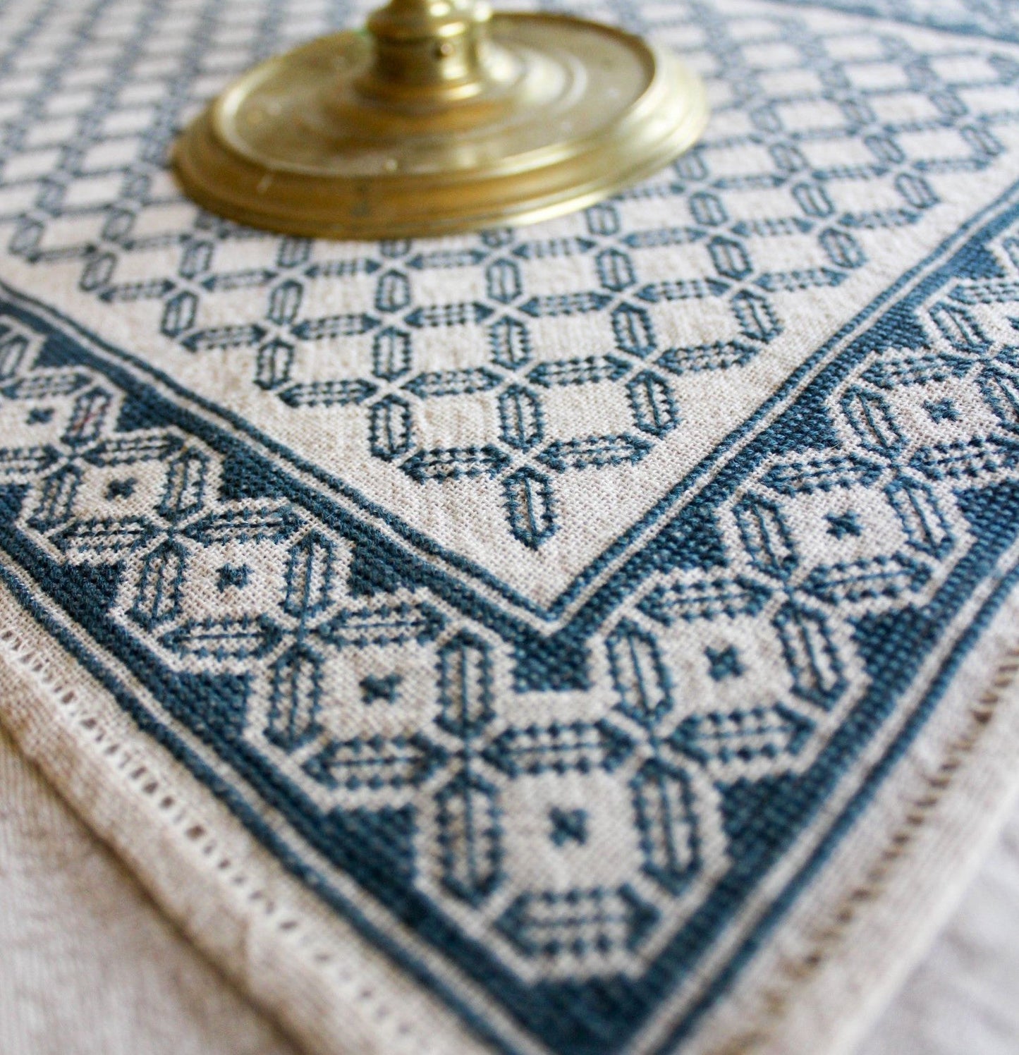 Aegean Octagon table runner cross stitch folk embroidery kit