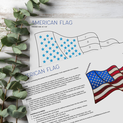 USA Flag Stained Glass Pattern: American Flag Suncatcher Design (SVG, png & PDF Digital Download)