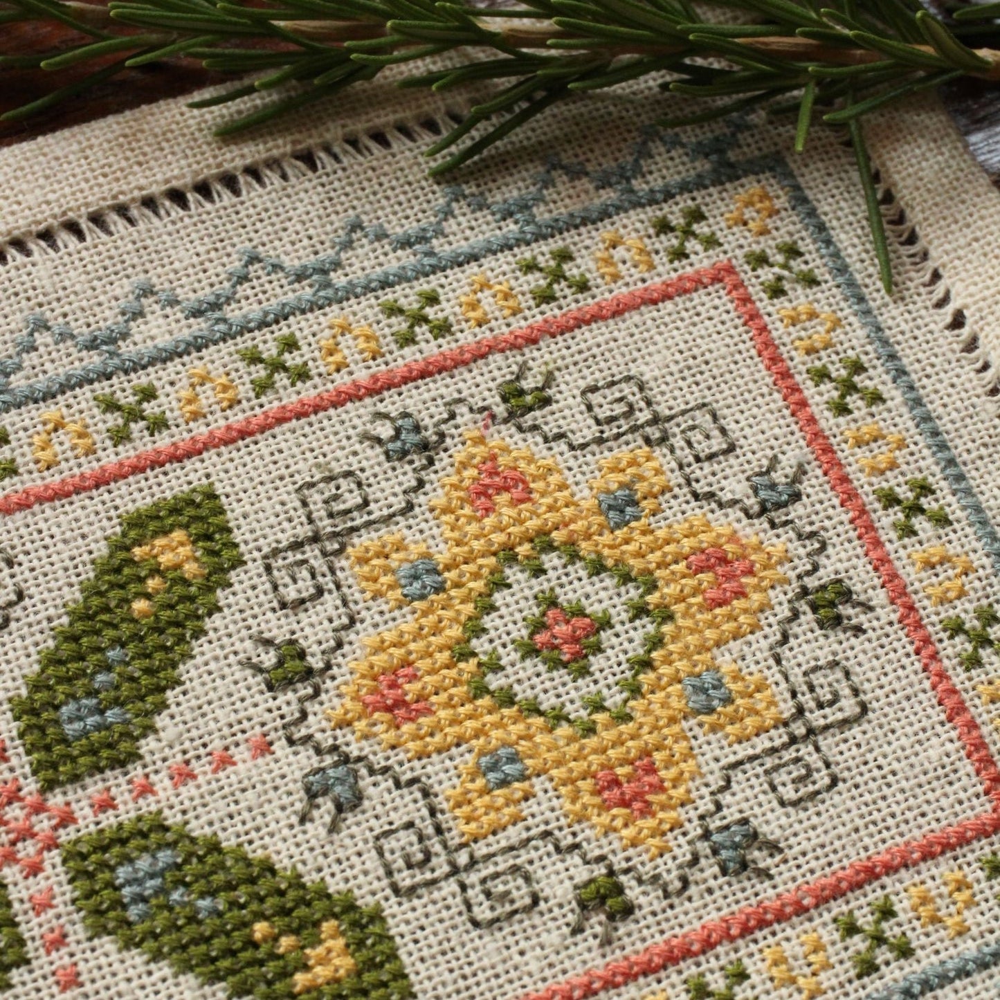 BitKit Athenian Sunflower cross stitch folk embroidery kit