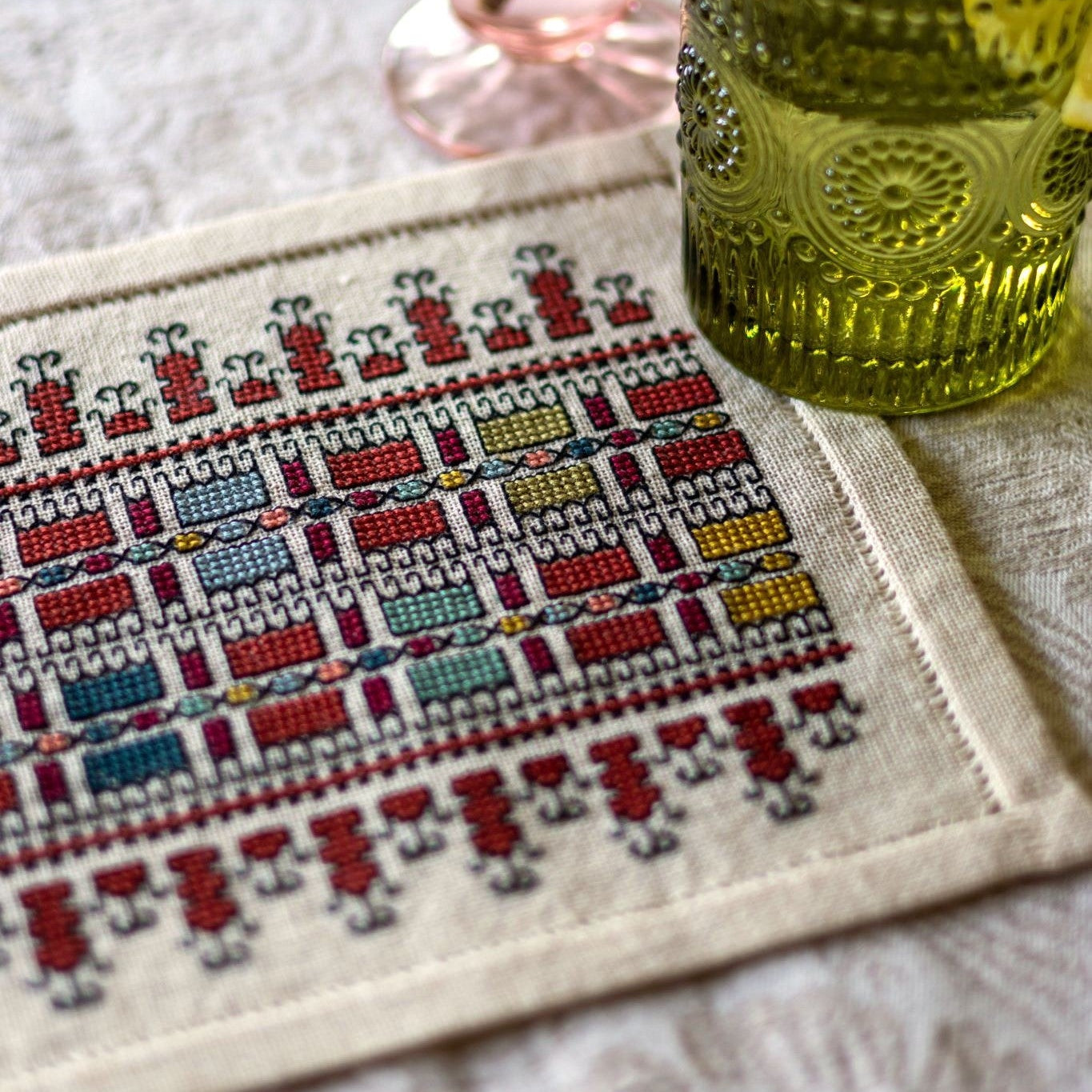 BitKit Iris' Paintbox cross stitch folk embroidery kit