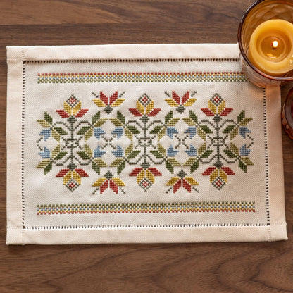 BitKit Little Leaves cross stitch folk embroidery kit - Kit from Avlea Folk Embroidery