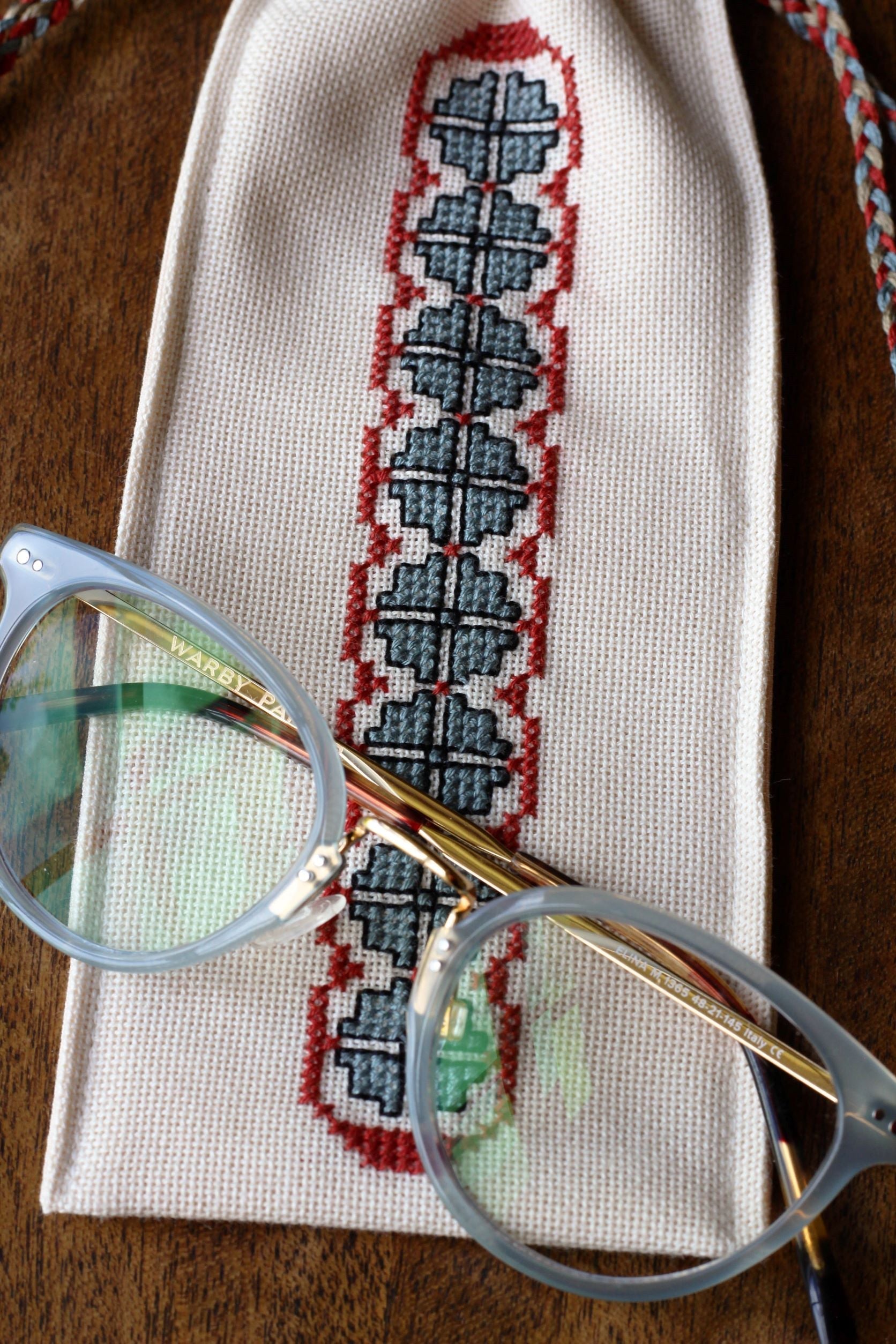 BitKit Blue Poppy cross stitch folk embroidery kit - Kit from Avlea Folk Embroidery