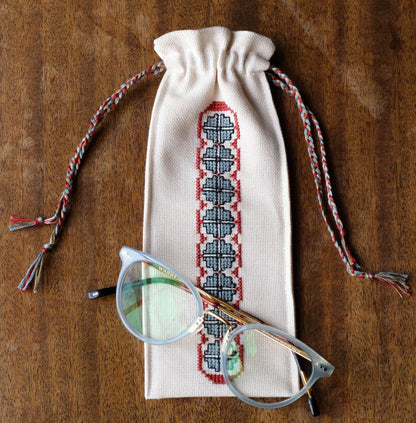 BitKit Blue Poppy cross stitch folk embroidery kit - Kit from Avlea Folk Embroidery