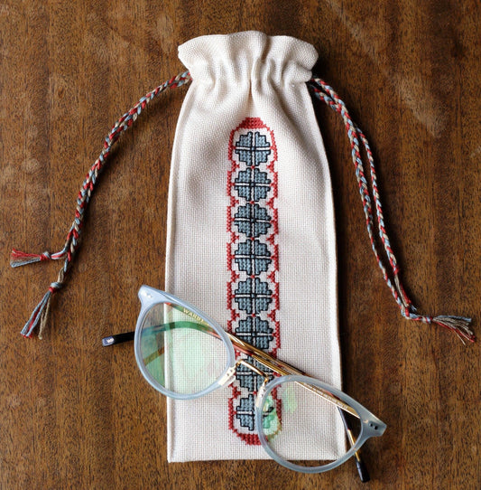 BitKit Blue Poppy cross stitch folk embroidery kit - Kit from Avlea Folk Embroidery