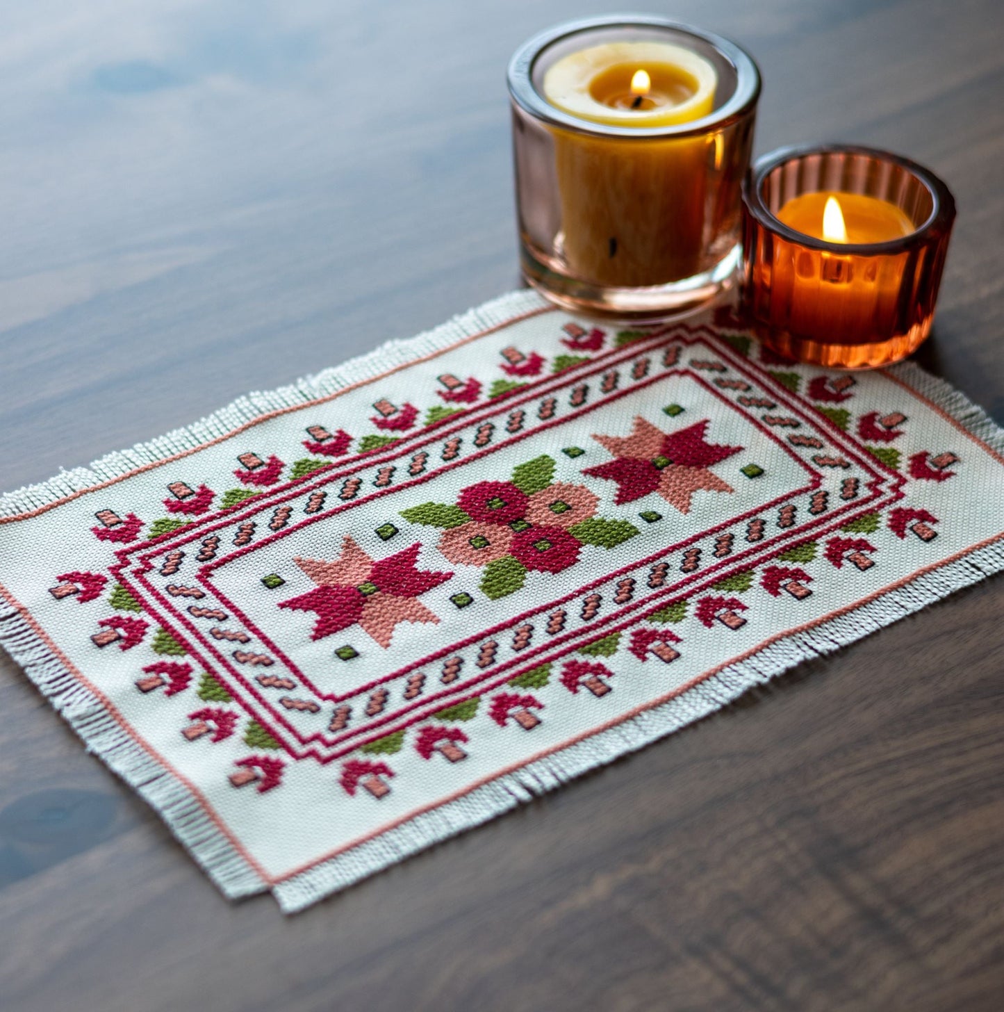 BitKit Mediterranean Dogwood cross stitch folk embroidery kit - Kit from Avlea Folk Embroidery