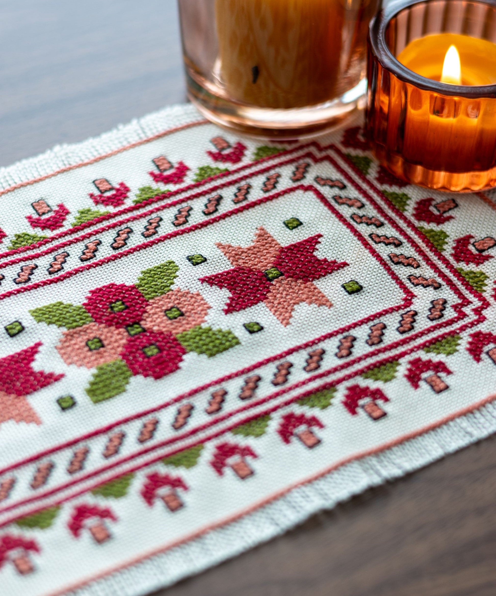 BitKit Mediterranean Dogwood cross stitch folk embroidery kit - Kit from Avlea Folk Embroidery
