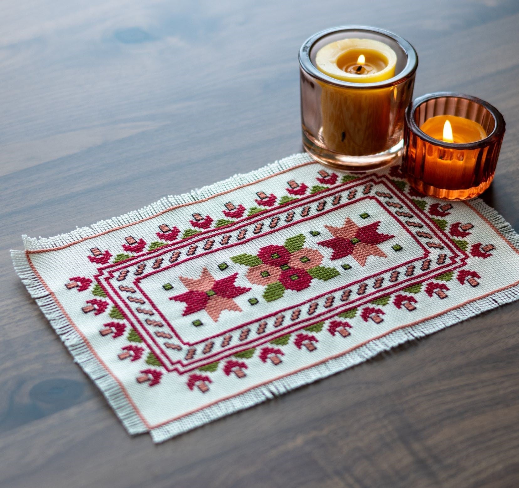 BitKit Mediterranean Dogwood cross stitch folk embroidery kit - Kit from Avlea Folk Embroidery