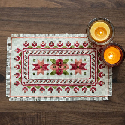 BitKit Mediterranean Dogwood cross stitch folk embroidery kit - Kit from Avlea Folk Embroidery