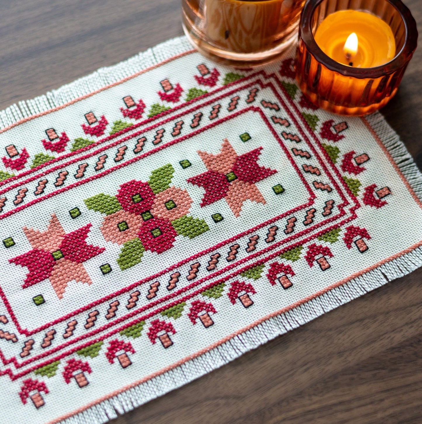 BitKit Mediterranean Dogwood cross stitch folk embroidery kit - Kit from Avlea Folk Embroidery
