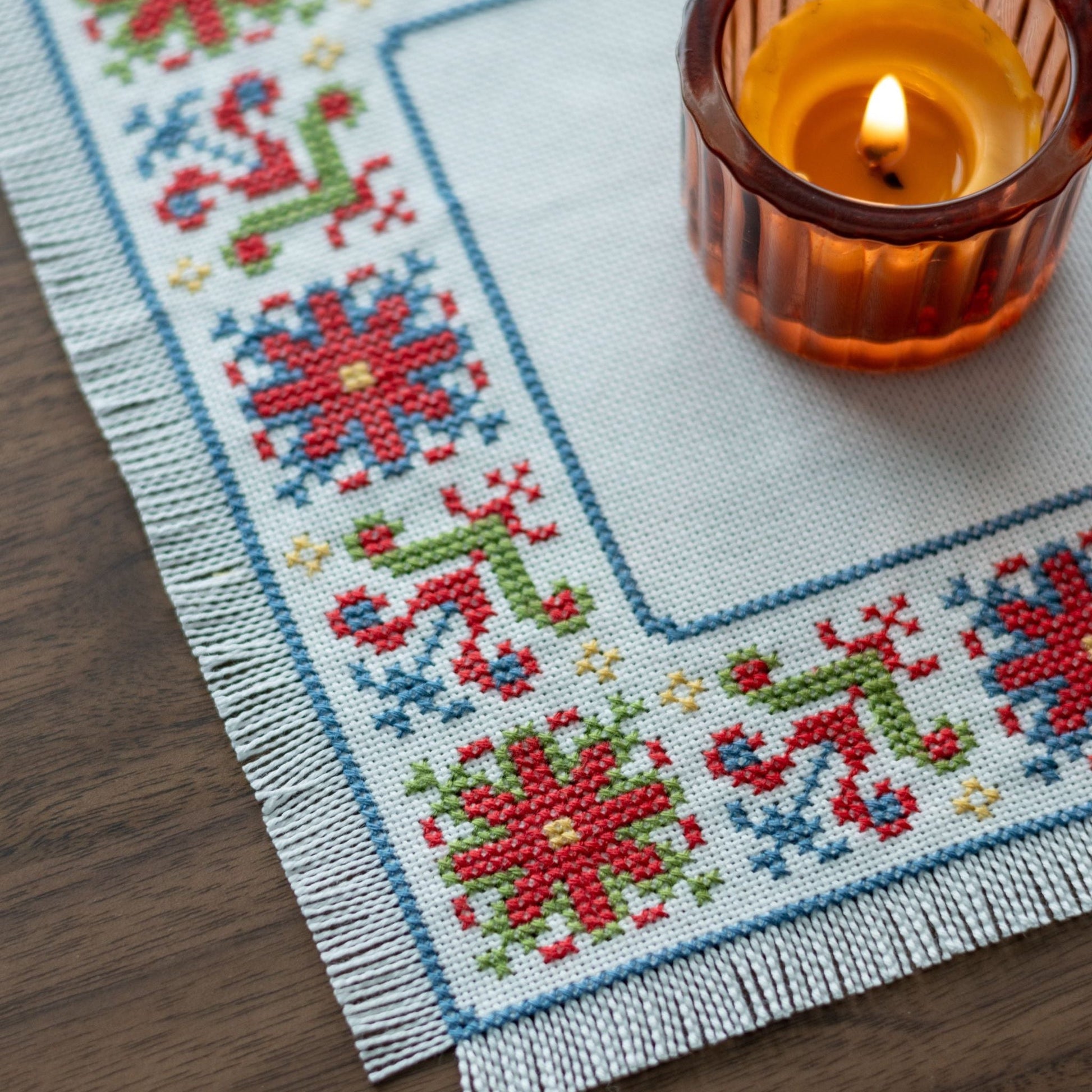 BitKit Mykonos Meadow cross stitch folk embroidery kit - Kit from Avlea Folk Embroidery