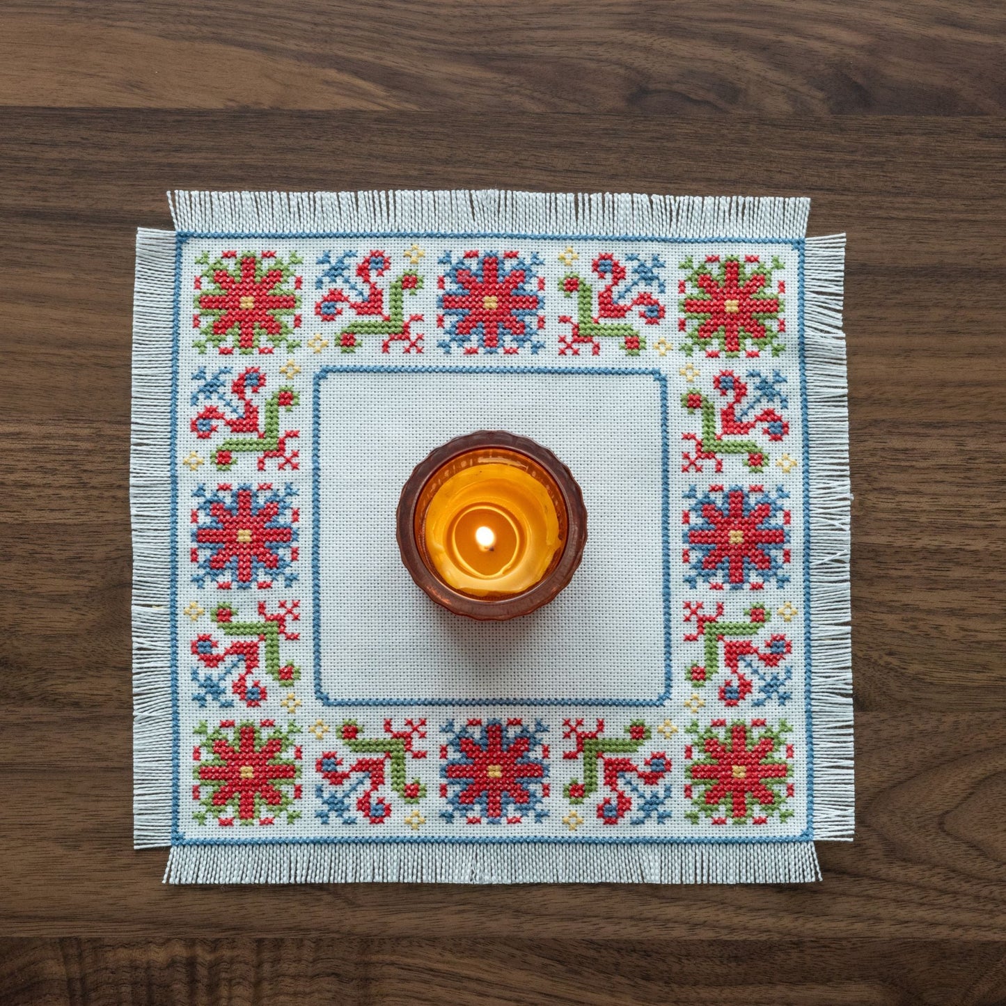 BitKit Mykonos Meadow cross stitch folk embroidery kit - Kit from Avlea Folk Embroidery