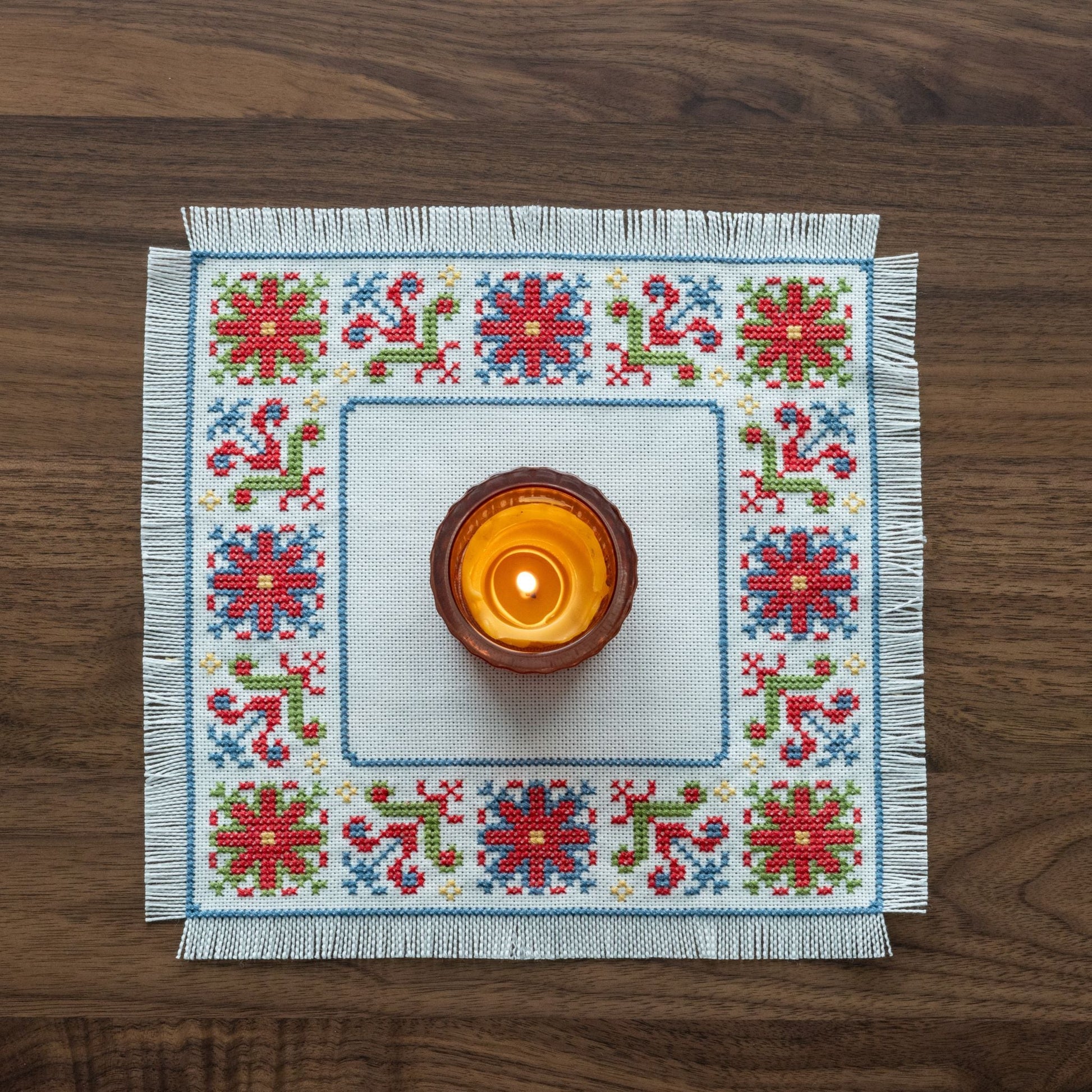 BitKit Mykonos Meadow cross stitch folk embroidery kit - Kit from Avlea Folk Embroidery