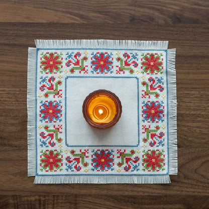 BitKit Mykonos Meadow cross stitch folk embroidery kit - Kit from Avlea Folk Embroidery