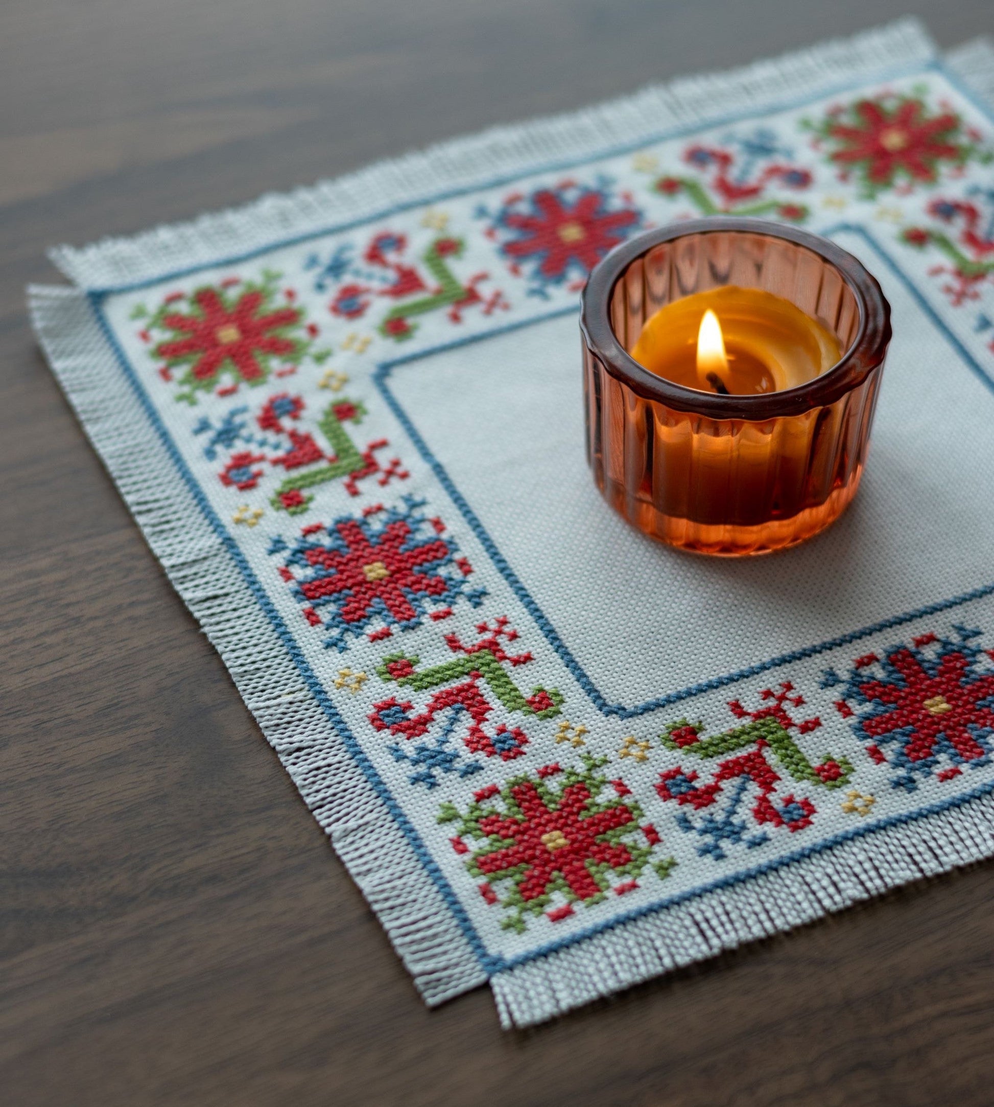 BitKit Mykonos Meadow cross stitch folk embroidery kit - Kit from Avlea Folk Embroidery