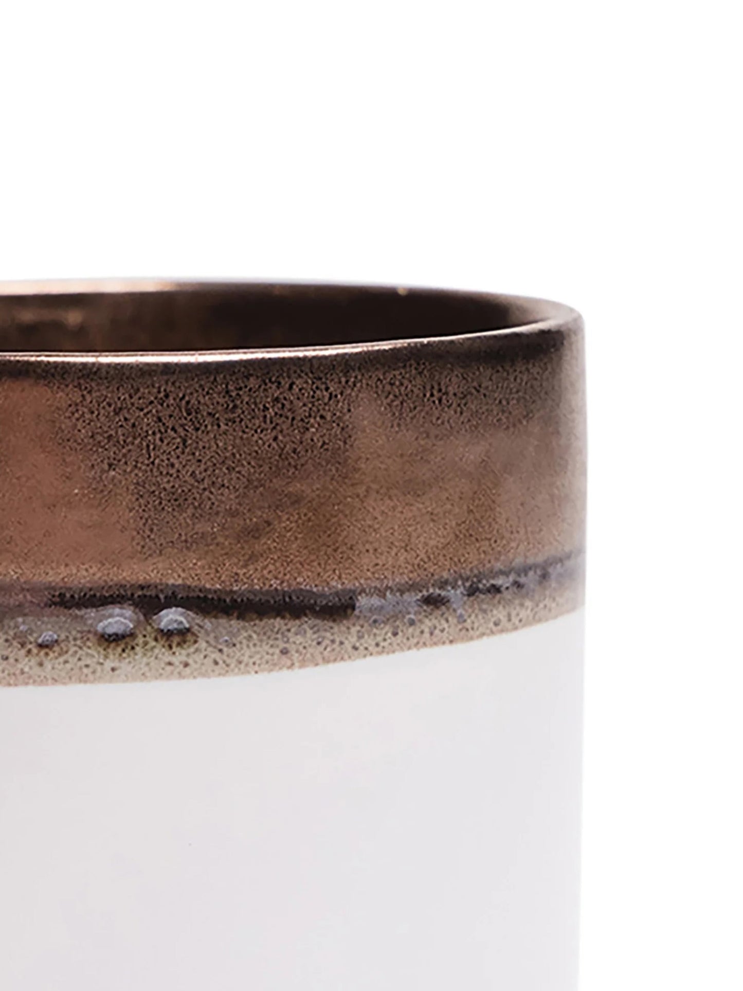 Bronze White Ceramic Plant Pot and Saucer - plant pot from Ash & Rose