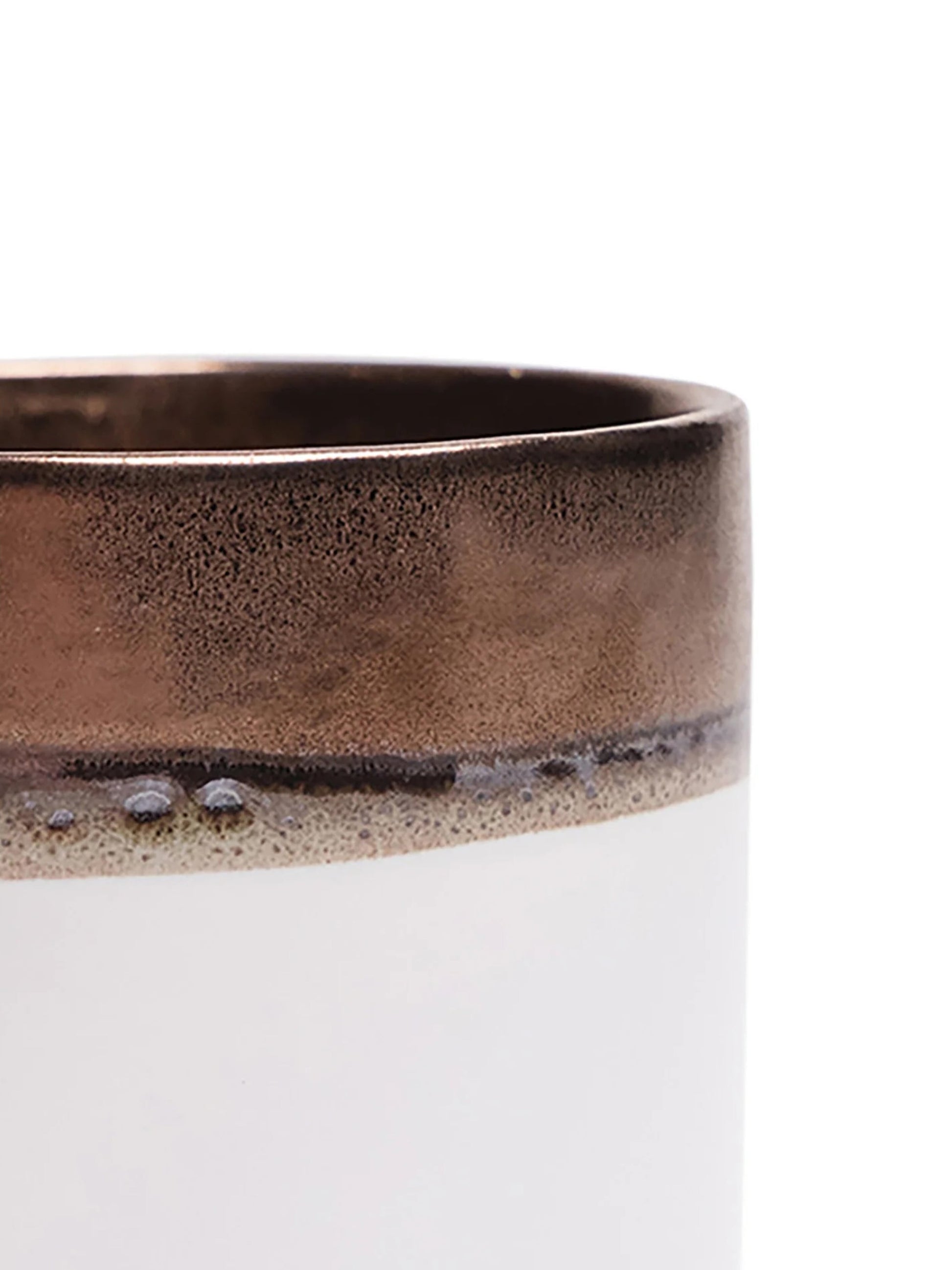 Bronze White Ceramic Plant Pot and Saucer - plant pot from Ash & Rose