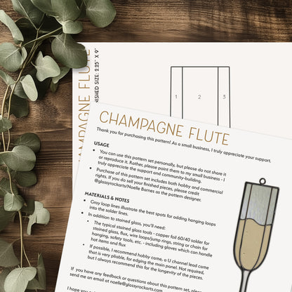 Champagne Flute Stained Glass Pattern