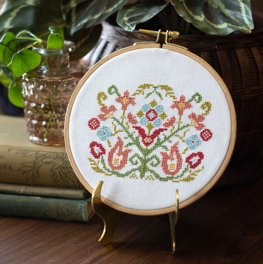 Clara's Garden cross stitch hoop kit