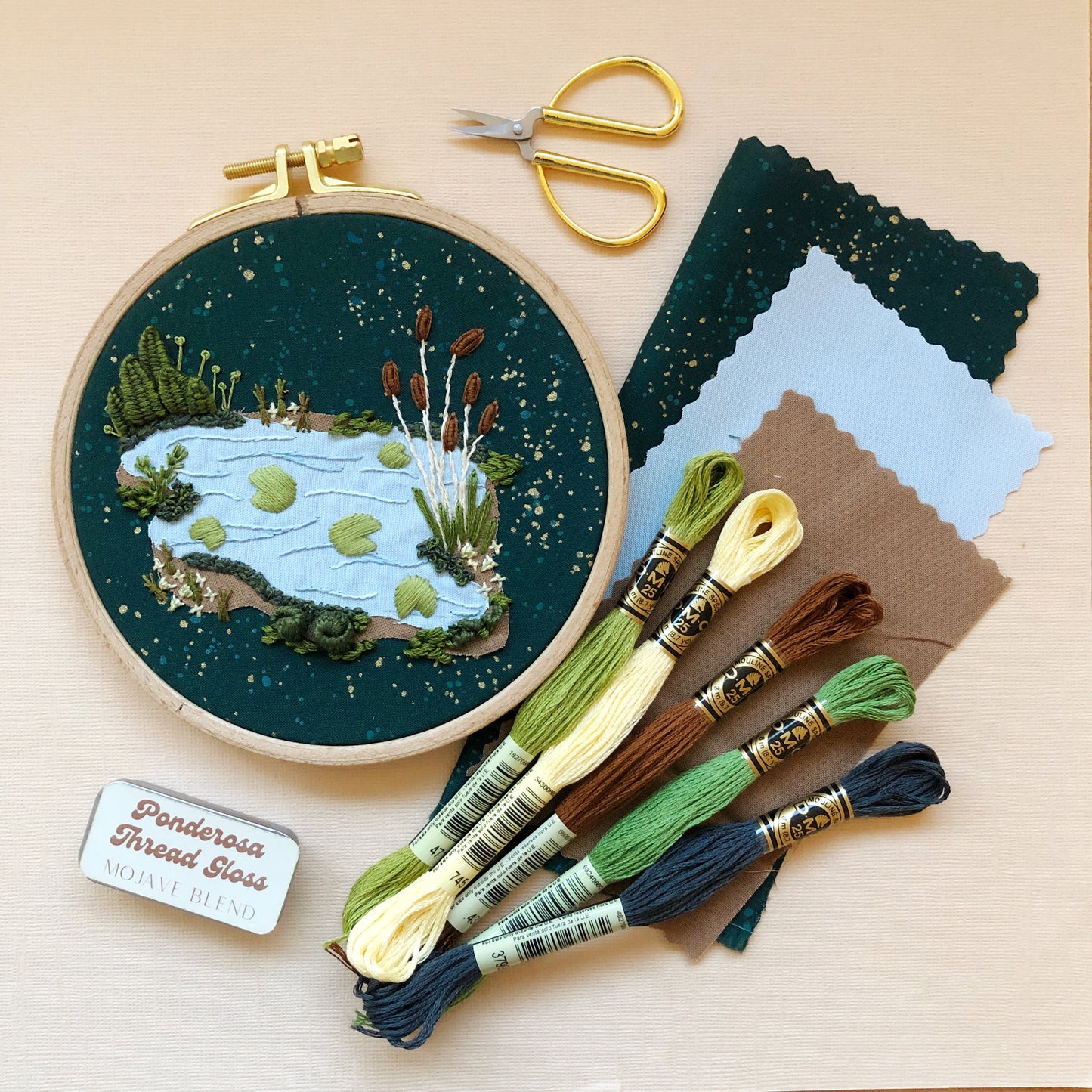 3D Lily Pad Pond - Advanced Embroidery Kit