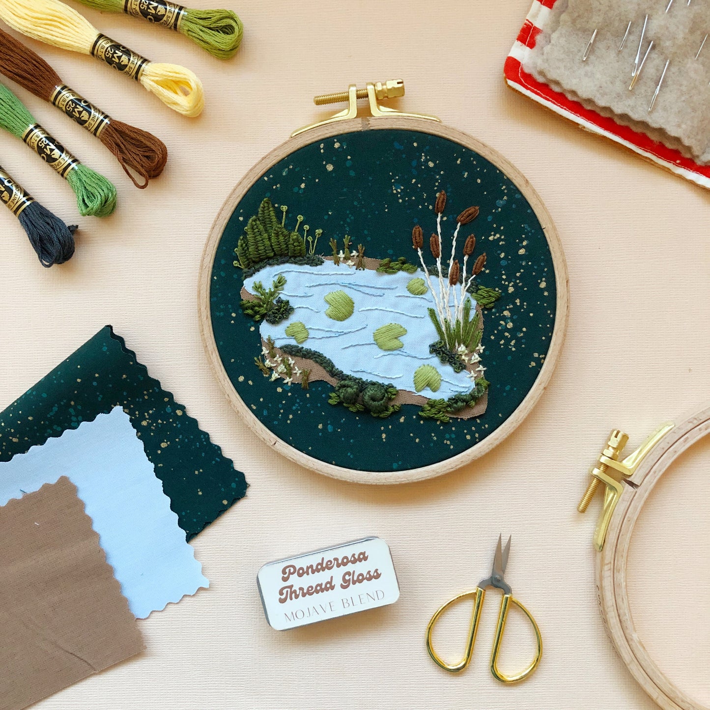 3D Lily Pad Pond - Advanced Embroidery Kit