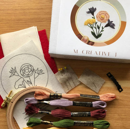 Blooming Wildflower Embroidery Kit - Intermediate Embroidery Kit