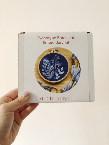 Cyanotype Botanicals - Hand Embroidery Kit for Beginners