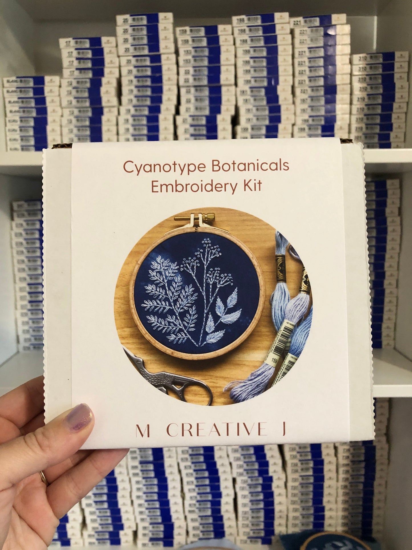 Cyanotype Botanicals - Hand Embroidery Kit for Beginners