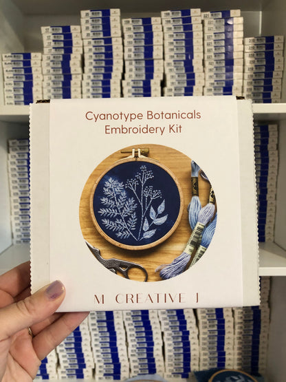 Cyanotype Botanicals - Hand Embroidery Kit for Beginners