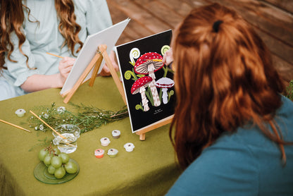 Fly Agaric Mushrooms | 8x10 paint-by-number kit - Paint-by-Number Kit from Elle Crée