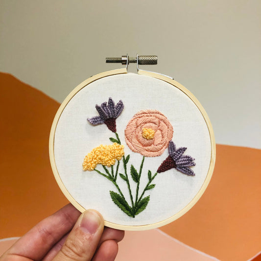 Blooming Wildflower Embroidery Kit - Intermediate Embroidery Kit