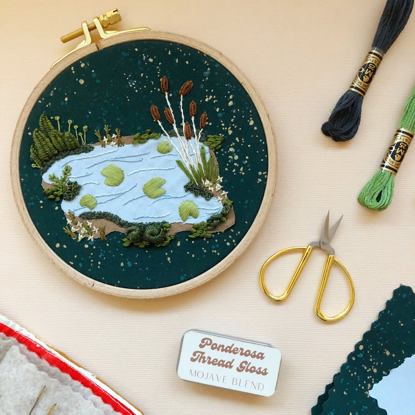 3D Lily Pad Pond - Advanced Embroidery Kit