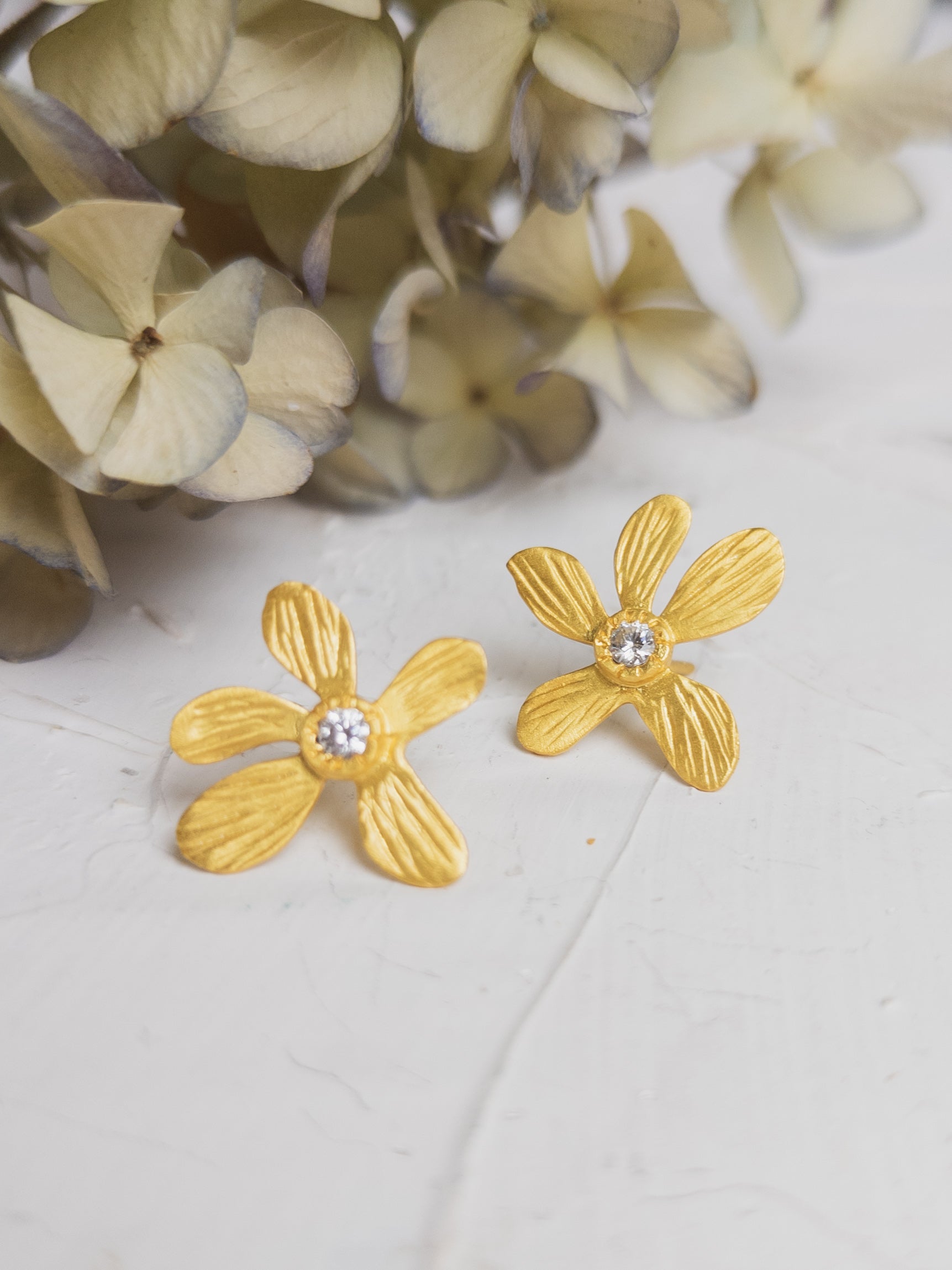 Five Petal Wild Flower Earrings - Earrings from Ash & Rose