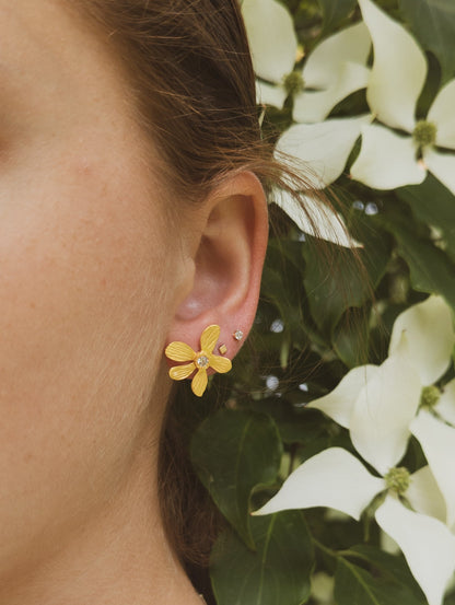 Five Petal Wild Flower Earrings - Earrings from Ash & Rose