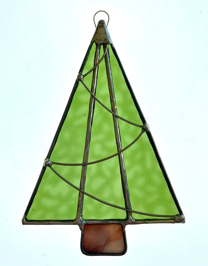 A picture of the Handmade Christmas Tree Suncatchers from GlassyRock Arts. 