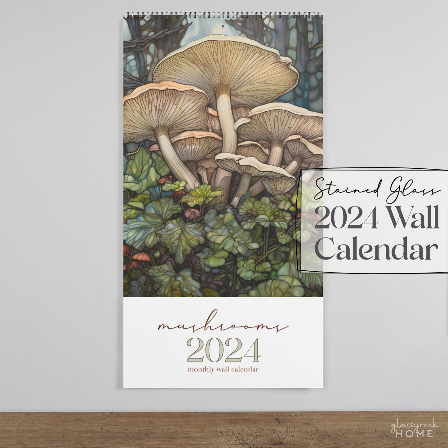 2024 Calendar: Stained Glass Mushrooms
