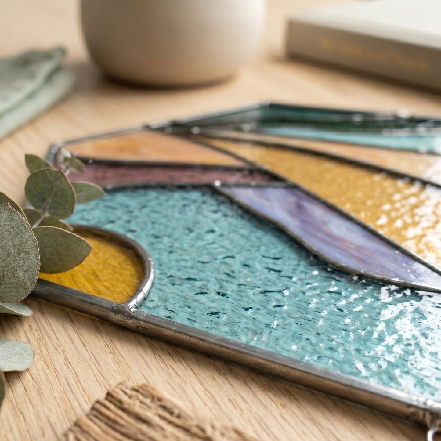Boho Landscape Hexagon Stained Glass Pattern