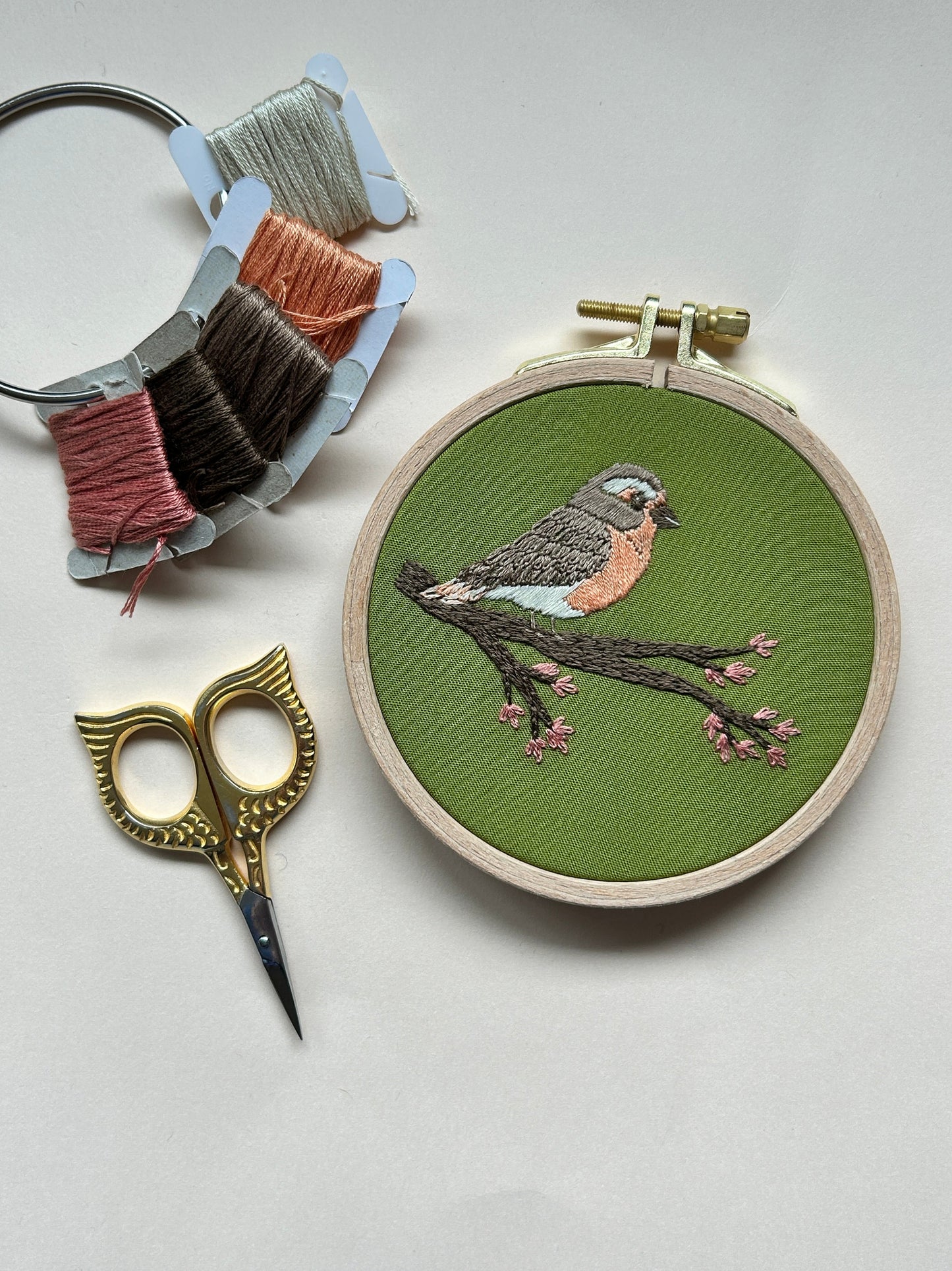 Spring Robin - Bird Embroidery Kit for Beginners