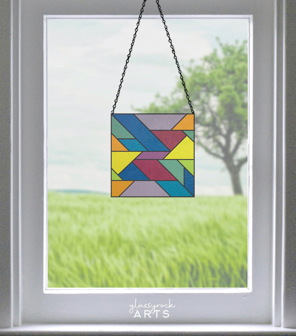 stained glass: free rainbow pinwheel pattern