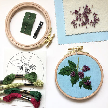 Beaded Berries - Botanical Embroidery Kit for Intermediate Stitchers