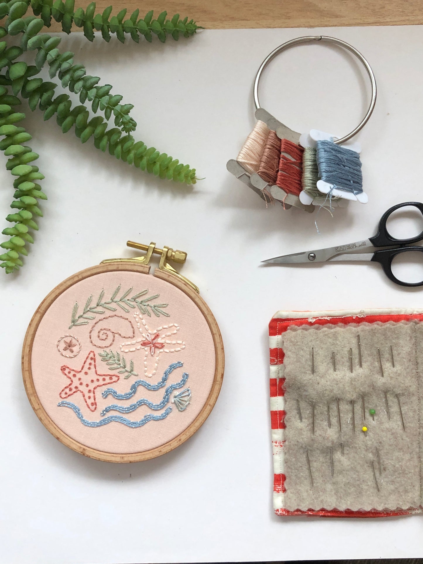 Seaside Treasures - Beach Embroidery Kit for Beginners