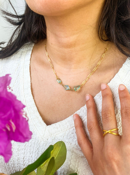 Aqua Quartz Magnetic Necklace - Necklaces from Ash & Rose
