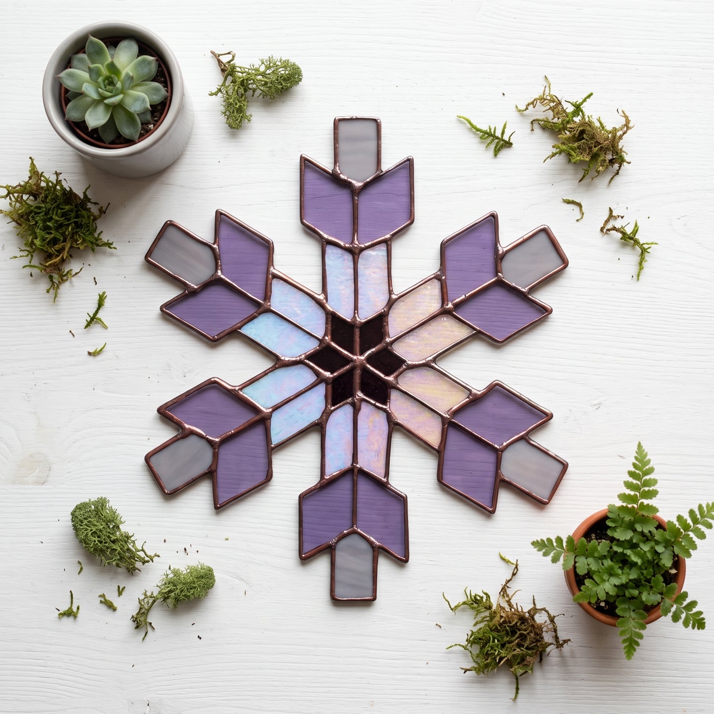 Southwest Snowflake Stained Glass Pattern and PNG
