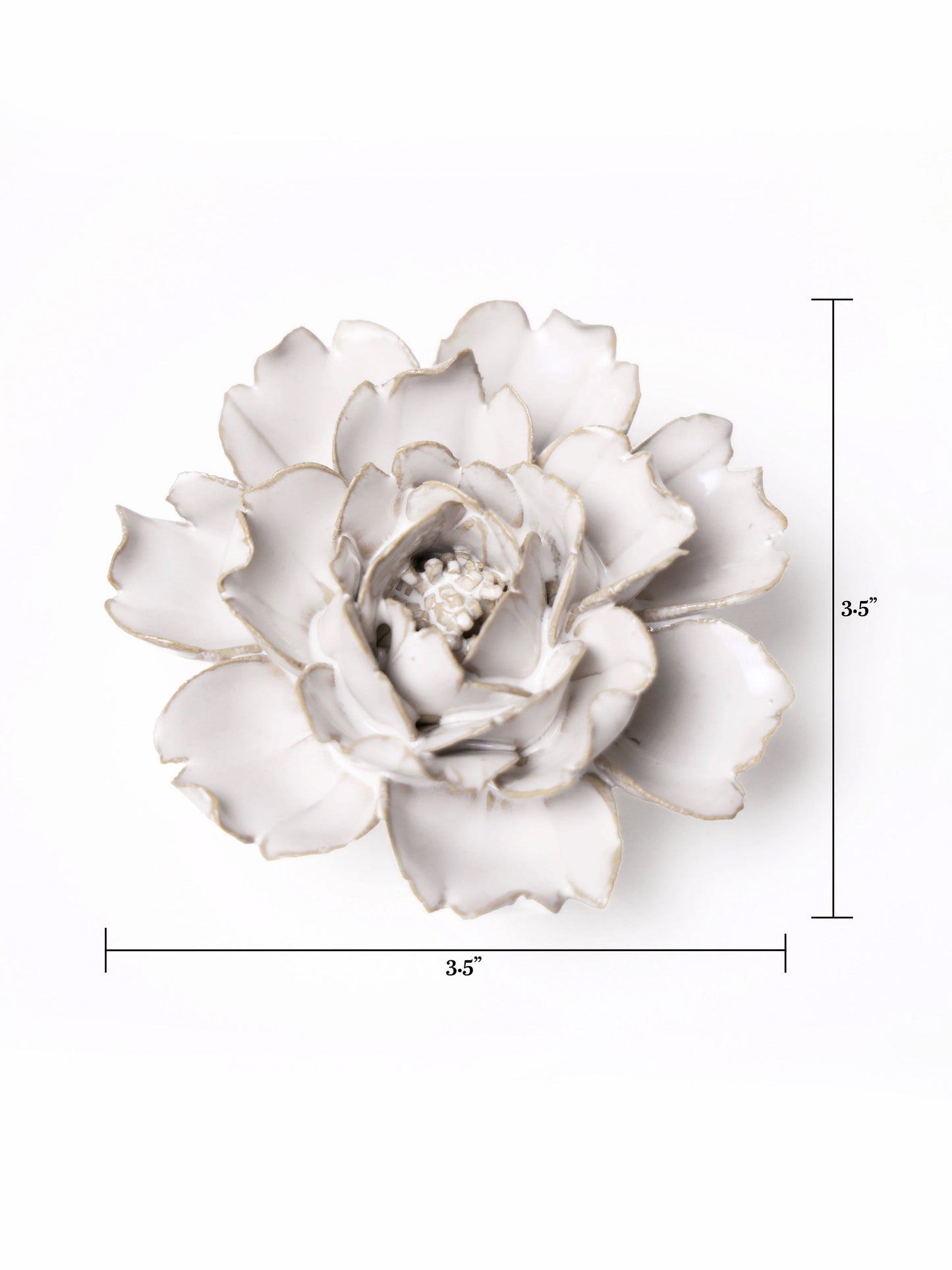 Ceramic Small Ivory Rose Flower - Sculpture from Ash & Rose
