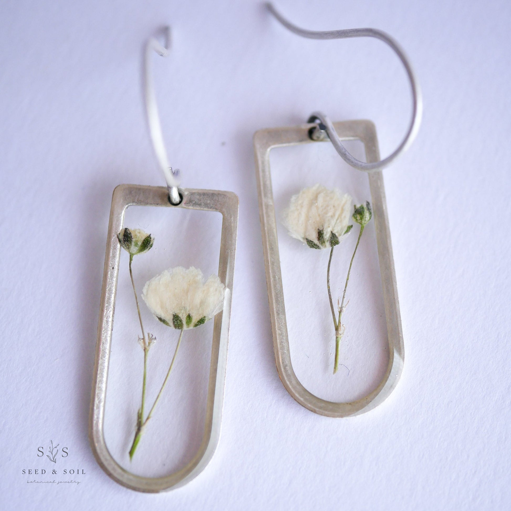 Cathedral Earrings - Silver plated Baby's Breath from Seed&SoilShop